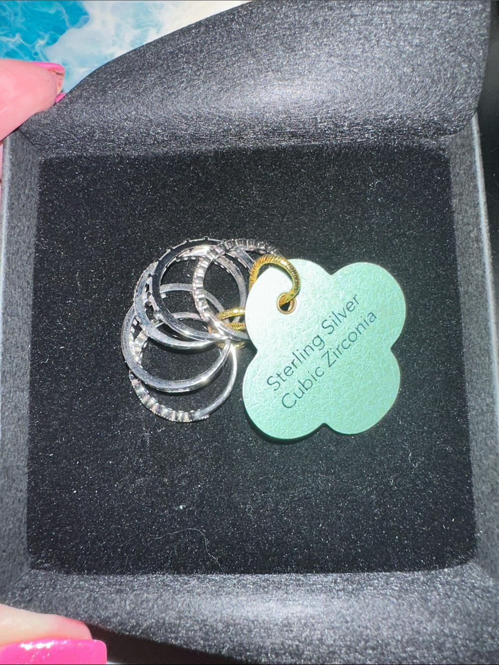 Sterling Silver Cubic Zirconia Stackable Rings - Silver
